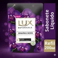Kit 6 Unidades Refil Sabonete Líquido Lux Botanicals Orquídea Negra 200ml Hidratação E Perfume Intenso