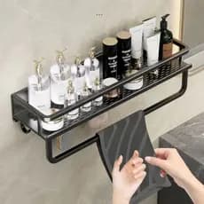 Nicho De Banheiro Porta Shampoo Creme Toalha De Metal Parede