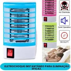 Lâmpada Eletrônica Repelente de Mosquitos LED UV Mata Insetos Elétrica 2 em 1 Iluminação e Inseticida Bivolt Econômica