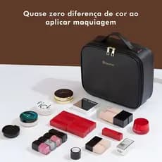 Kit Maleta Maquiagem completo Profissional Com Espelho e Luz Led MORINA