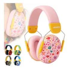 Abafador Ruído Proteção Auricular Concha Auditivo Autista Atenua Segurança Autismo Adultos e Crianças ROSA LEF-1220