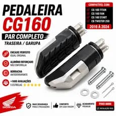 Pedaleira Traseira CG160 Titan Fan Start CB Twister 250 Par Alumínio
