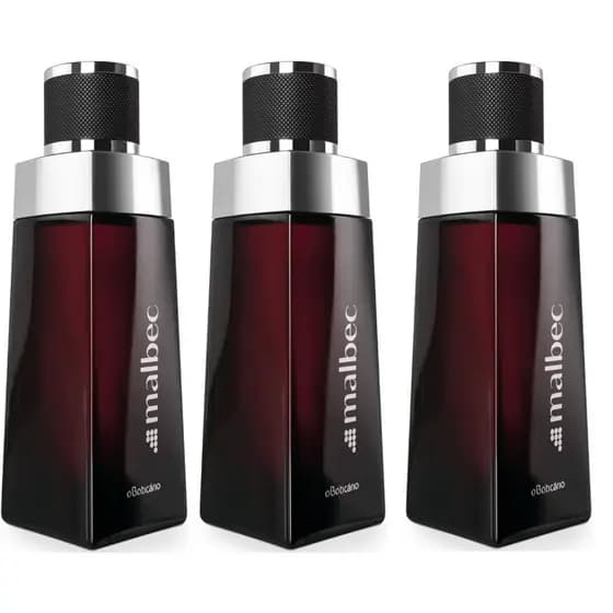 Kit 3 Perfumes Masculinos Malbec Nacional 100ml