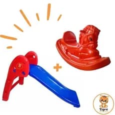 Escorregador Baby 2 Degraus + Gangorra Cavalinho Envio Expresso