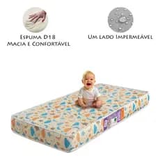Colchão Baby Plus 130x70 x7 Conforto Total Com Lado Impermeável D18 casa moderna
