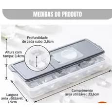 Forma de Gelo Silicone com Tampa Enche e Solta Fácil sem cheiro -Livre