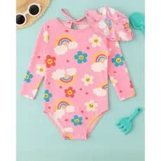 Kit Maiô Biquíni Bebê Infantil UV 50+ Manga Longa com Chapéu