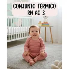 Conjunto Térmico Bebê Liso Inverno Pagão Longo RN ao 3 Body e Calça Peluciado Menina Unissex