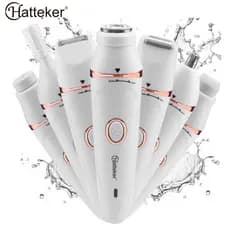 Depilador 7 em 1 Recarregável à Prova d’Água IPX5 com Acessórios para Rosto e Corpo USB,BivoltHT-590
