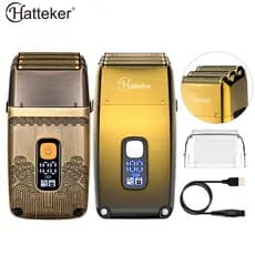 Maquina de Barbear Shaver Com 3 Laminas Sem fio a Prova D'água Display LED Hatteker