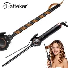 Modelador De Cachos 9mm Cônico Cerâmica Bivolt Sem Danos Temperatura Ajustável Anti Frizz Hatteker