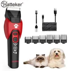 Máquina de Tosa Pet SK-1821 Profissional + Lâmina Extra | Sem Fio USB Bivolt com LED Gato Cachorro
