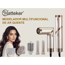 Escova Secadora 5 em 1 Hatteker 110V/220V Íons Anti Frizz Modelador Profissional Dobrável VS-C11
