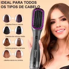 Escova Alisadora e Secar Bem lisa com Íons Negativos para Alisar, Modelar e Hidratar 110v