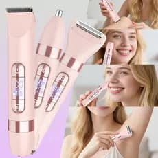 Depilador Feminino 4 Em 1 a Prova D'água IPX7 Para Nariz  Axilas Duplo Cabeçote HT-596