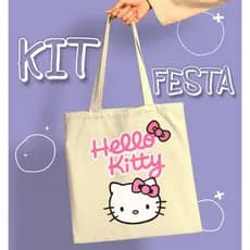 Kit bolsa Ecológica ECOBAG Infantil Festa Hello Kitty
