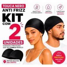 Kit 2 Touca Nero Anti Frizz Premium – Proteção Capilar, Anti Quebra e Controle do Frizz