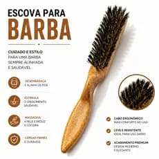 Escova para Barba Masculina e Cabelo Alinha Modela e Auxilia em Penteados Cabelo Preso