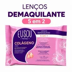 Lenços Demaquilantes Colágeno 5 em 1 Eu Sou Parentex 25 Unidades Remove Maquiagem