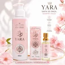 Kit Yara Lady Care Body Cream 200ml + Perfume Miniatura 15ml | Hidratante Corporal Perfumado | Longa Duração