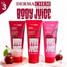 Kit Body Juice Cereja Dermachem | Esfoliante Corporal  + Sabonete de Banho + Creme Corporal Desodorante