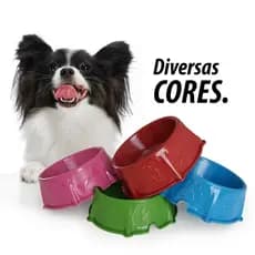 Comedouro Pet  Grande Animais 1L Plastico Gato Cachorro Coelho Resistente com Cores