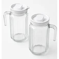 Kit 2 Jarras de Vidro Suiça 1L – Transparente, Elegante e Resistente para Água e Suco