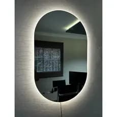 Espelho Oval Corpo Inteiro C/ Led Frio e Quente 80x50 Para Sala Banheiro e Quarto