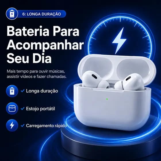 Fone Sem Fio Bluetooth 5.3 Design Moderno Áudio Imersivo Compatível com Celulares Android e iOS