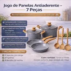 Kit Panelas Antiaderente Cozinha Com Utensilios Resistente Duravel Completo