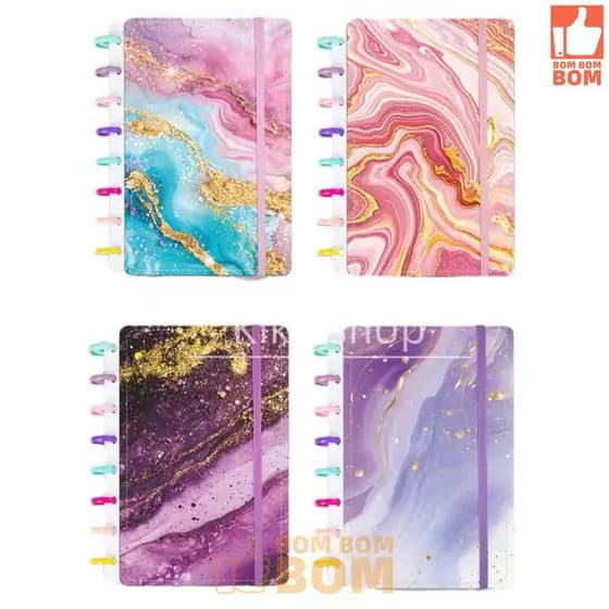 Caderno Inteligente B5 Capa Dura Agenda de Anotações Capa Folhas Removíveis Destacável 80 Folhas
