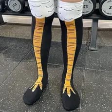 Meia Pé de Frango Galinha Galo Divertida Algodão Crossfit Esportiva Academia Cano Alto