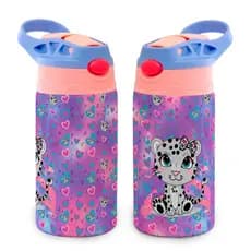 Garrafinha Infantil Leoparda Cute com Estampa Colorida Térmica