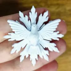 Kit 25, 30, 50, 75 e 100 unidades Aplique Divino Espírito Santo com Resplendor 4,4 x 4,4 cm – Impressão 3D