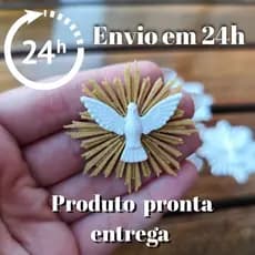 Kit ATÉ 100 Divino/Pombinho Espírito Santo com Resplendor 4,5 x 4,5cm