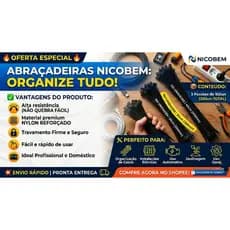 Kit Abraçadeiras (100 Unidades) de Nylon Nicobem(4.8mm) Alta Resistência 15cm,  20cm, 30cm e 40cm_ Preto