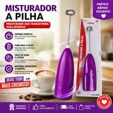 ✨ Mini Mixer Elétrico Portátil a Pilha em Aço Inox | Misturador para Café, Leite, Cappuccino, Shakes e Bebidas