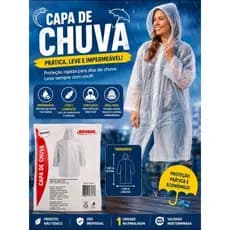 🧥 Capa de Chuva Impermeável Descartável – Leve, Prática e Sempre à Mão! 🌧️