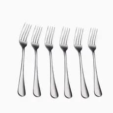 Kit 6 Garfos de Mesa(19 cm)Nicobem - Aço Inox Premium e Design Anatômico