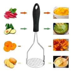 Amassador de Batatas e Legumes Nicobem - Aço Inox Reforçado