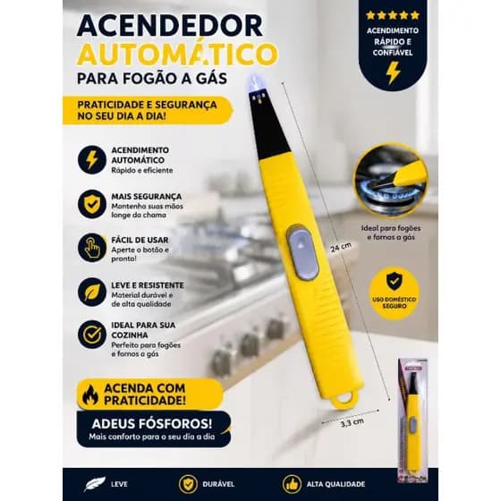 Acendedor Automático para Fogão a Gás 🔥 Prático, Seguro e Fácil de Usar