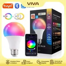 [ENVIO IMEDIATO]Lâmpada Led Inteligente Bluetooth Compatível App TUYA Bulbo E27 Rgb