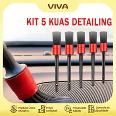 Kit 5 Pincel detalhamento e limpeza Automotivo Lavação Interno e Externo