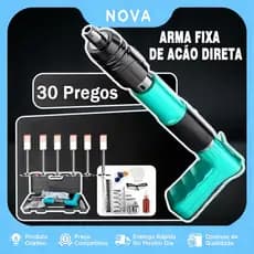 Pistola De Fixação De Ação Direta Finca Pinos 30uni Pregos Gesso Drywall Madeira Janela