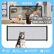 Tela de Proteção  Grade Divisória para Pets Universal Cães Gatos com Ganchos Instalação sem Furos e Removível