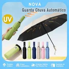 24K Guarda Chuva Automático Proteção Solar Blackout Dobrável Alta Resistência a Chuvas e Vento Forte