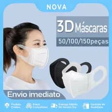 Máscara Descartavel de Proteção Adulto 3D Tripla Camada Com Clipe Nasal Modelo Coreano
