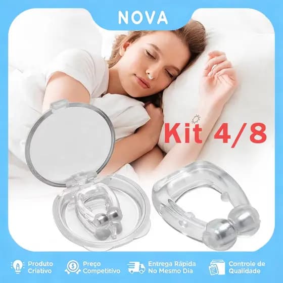 Kit 4/8 Clipe Dilatador Nasal Anti ronco Magnético Respire Melhor