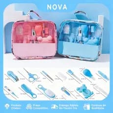 Kit Ate 13 Higiene Cuidado Bebê Recém Nascido Essencial Cortador Escova Cabelo Unha Pente