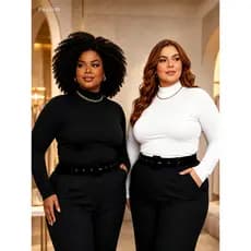 Blusa Segunda Pele Cacharel Manga Longa Plus Size - Moda Feminina